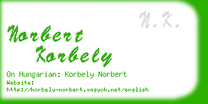 norbert korbely business card